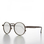Round Gunmetal Metal Goth Steampunk Sunglass - Ivan 5 - Gunmetal / Gray Lens