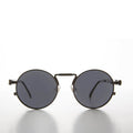 Round Gunmetal Metal Goth Steampunk Sunglass - Ivan 5 - Gunmetal / Gray Lens