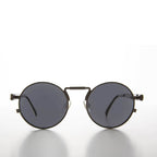 Round Gunmetal Metal Goth Steampunk Sunglass - Ivan 5 - Gunmetal / Gray Lens