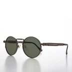 Round Gunmetal Metal Goth Steampunk Sunglass - Ivan 5 - Gunmetal / Gray Lens
