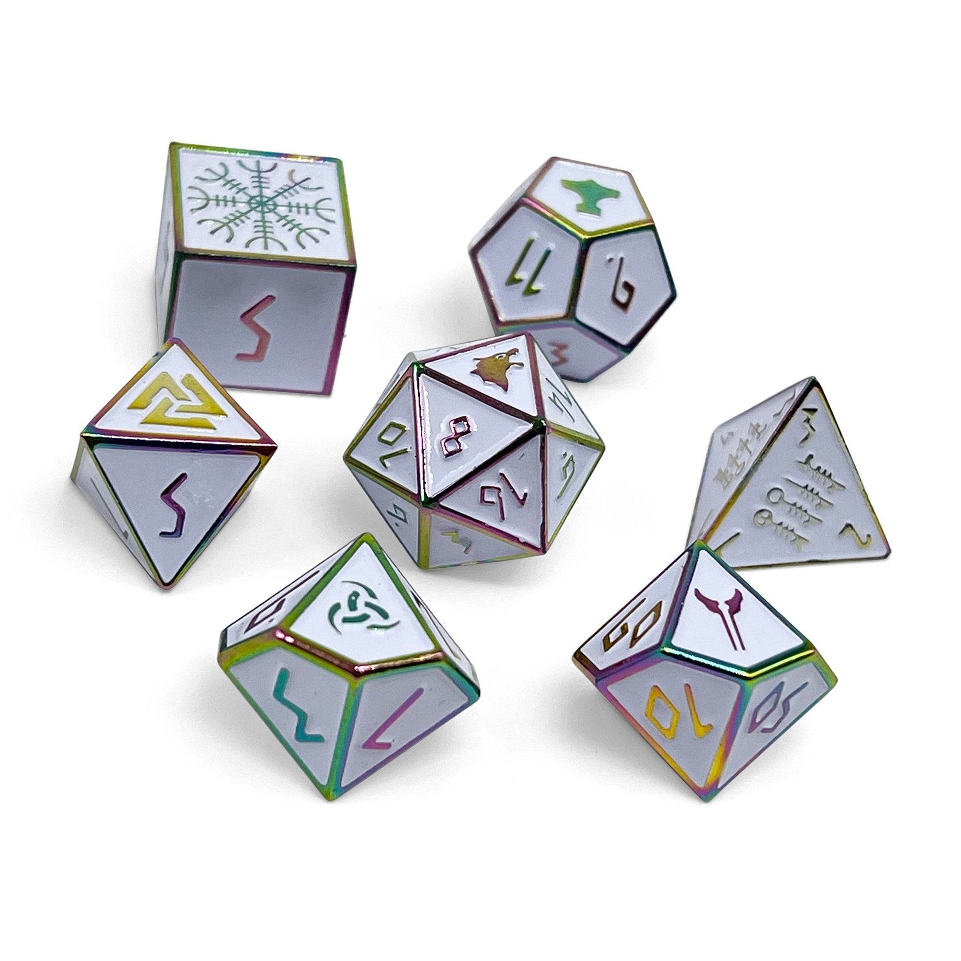 Ice Storm - Norse Themed Metal Dice Set - 