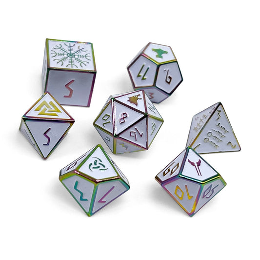 Ice Storm - Norse Themed Metal Dice Set - 