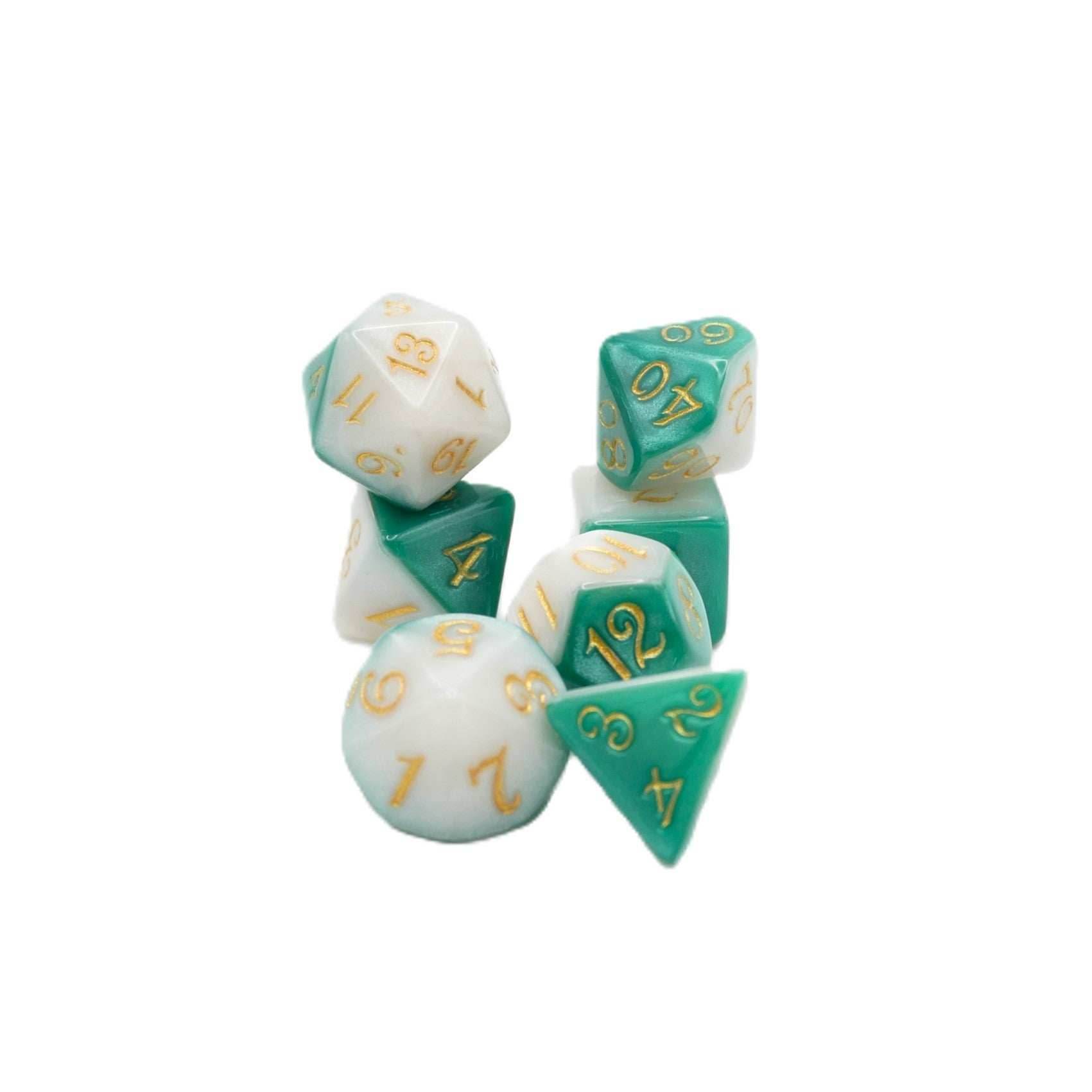 Two-Faced Iguana - 7 Piece DnD Dice Set | Acrylic RPG Gaming Dice - 