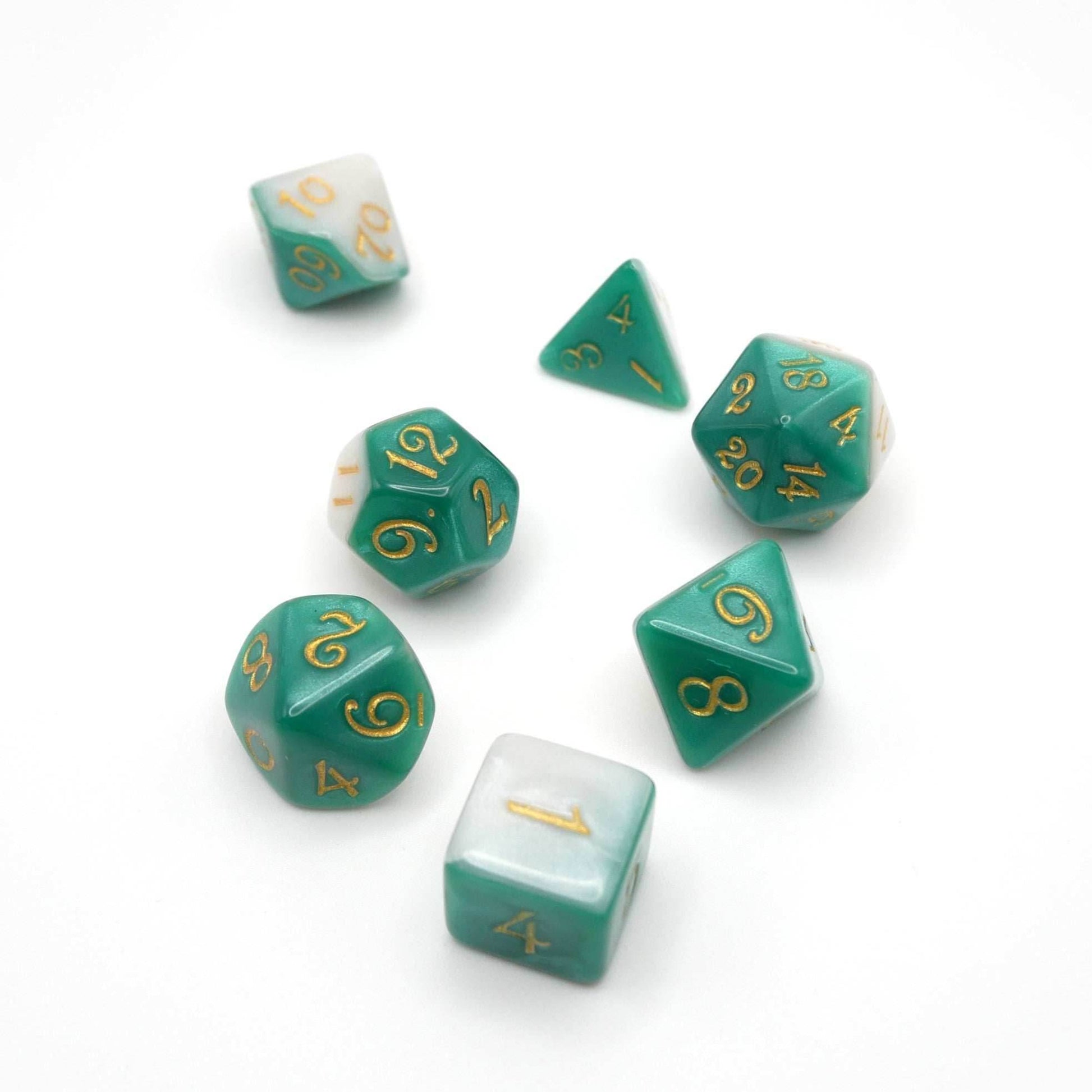 Two-Faced Iguana - 7 Piece DnD Dice Set | Acrylic RPG Gaming Dice - 