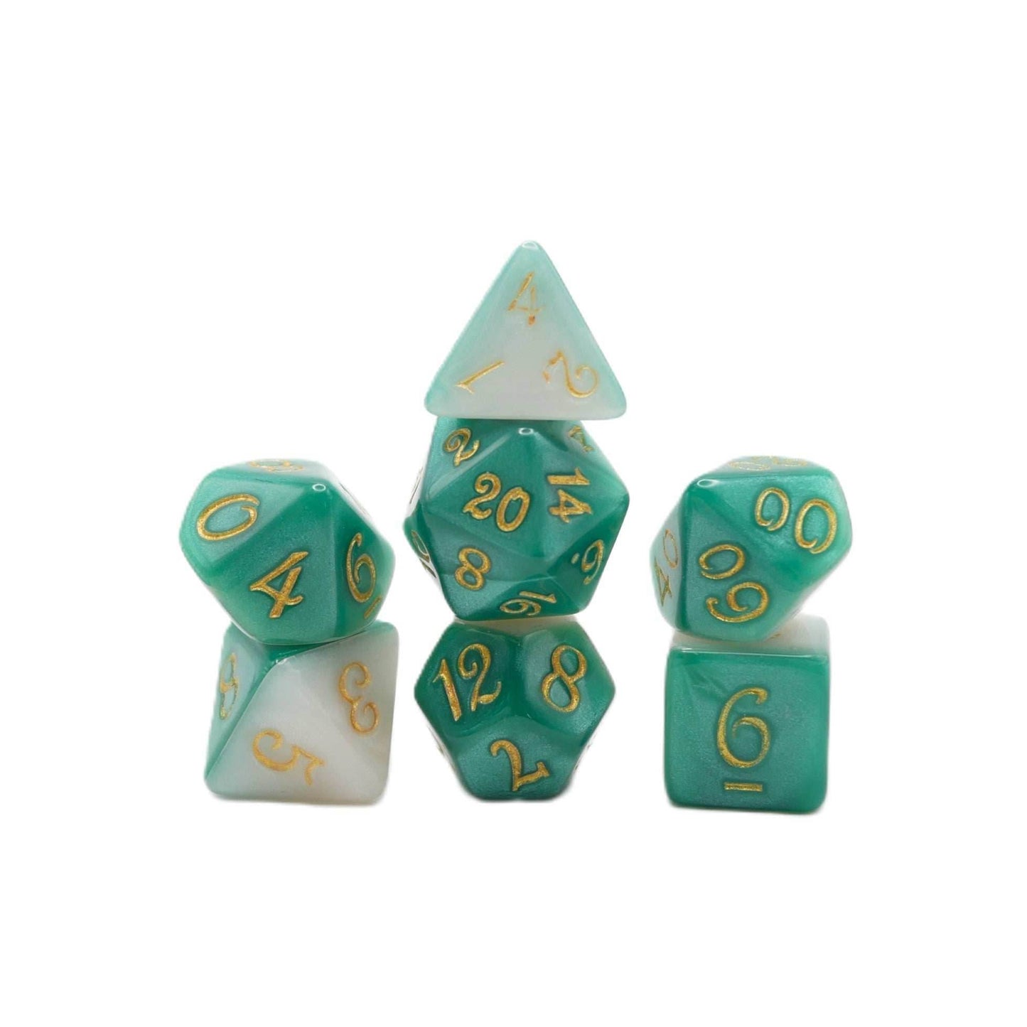 Two-Faced Iguana - 7 Piece DnD Dice Set | Acrylic RPG Gaming Dice - 