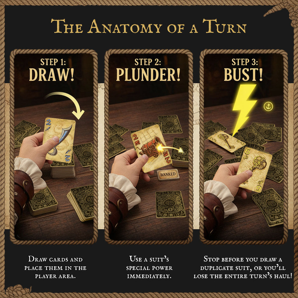 Dead Man's Draw (2-4 Player Press Your Luck Filler Game)