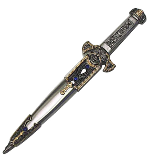 Imperial Elegance Ornate Roman Dagger with Blue Gem Accents-0