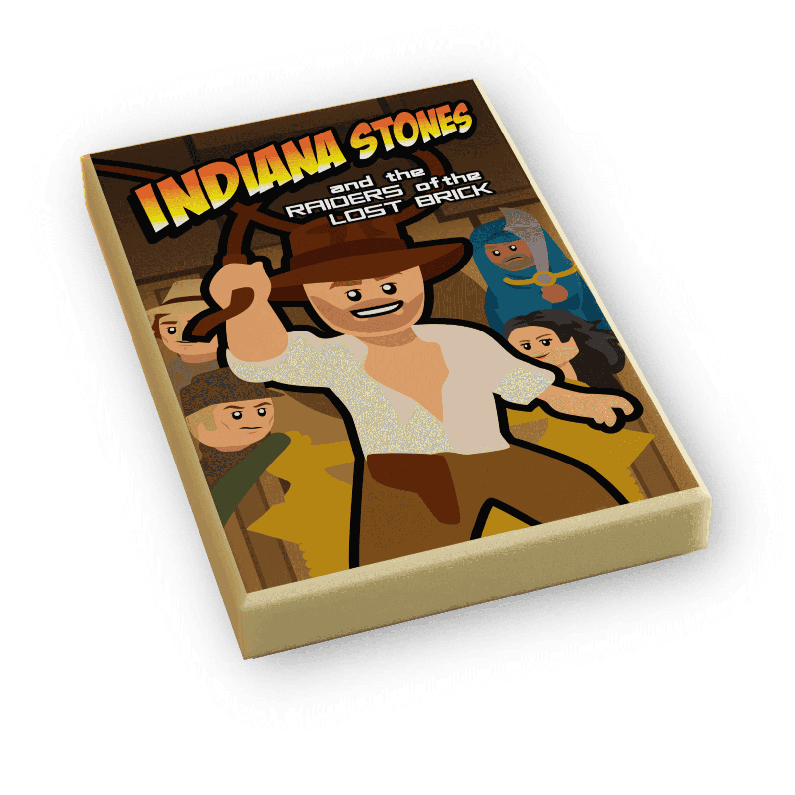 Indiana Stones, Raiders of Lost Brick Movie Cover (2x3 Tile) - B3 Customs - 