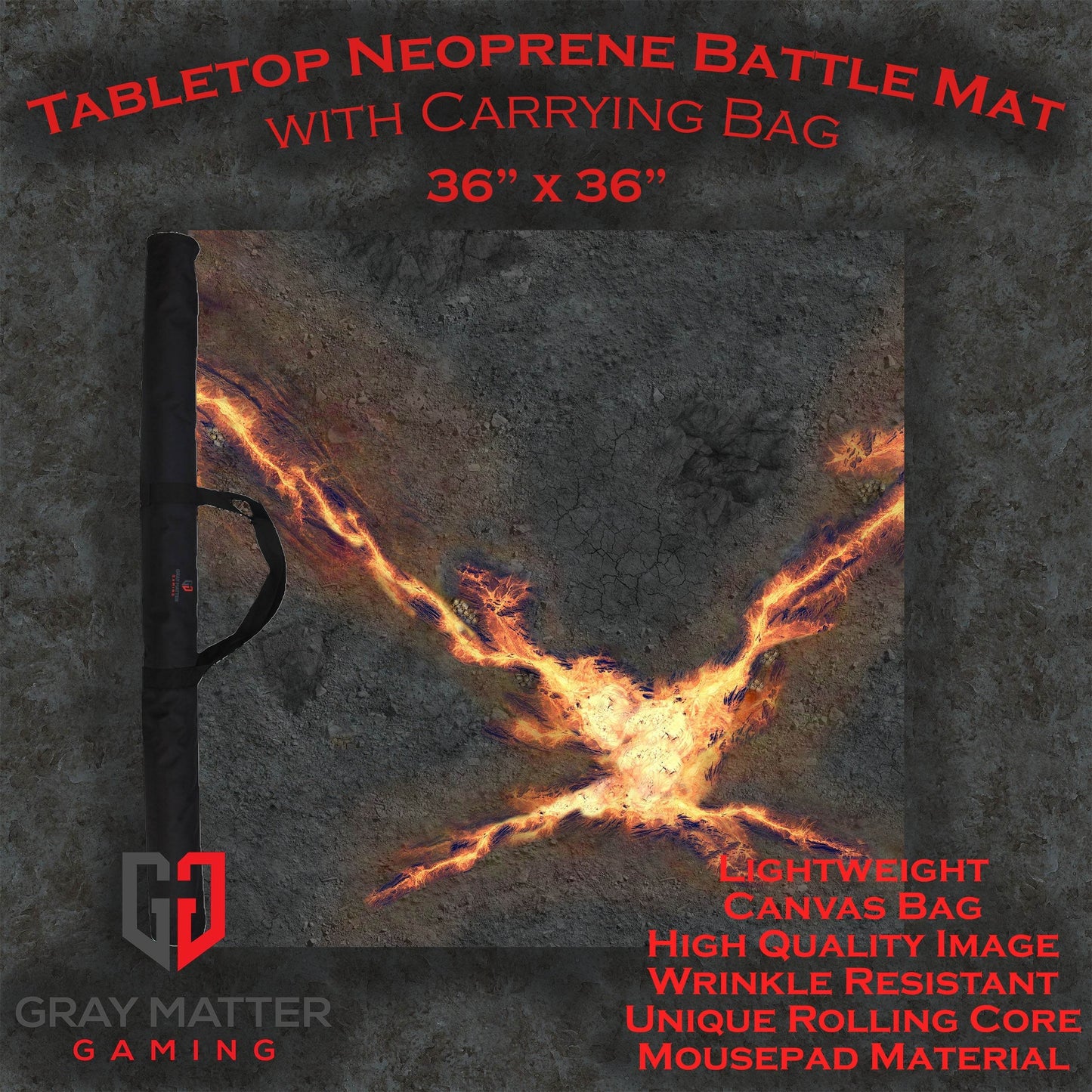 Infernal Steppes - Neoprene Battle Mat - Warhammer, AoS, 40K, Kill Team, MCP, Shatterpoint, Legion, Deadzone, More - 36x36