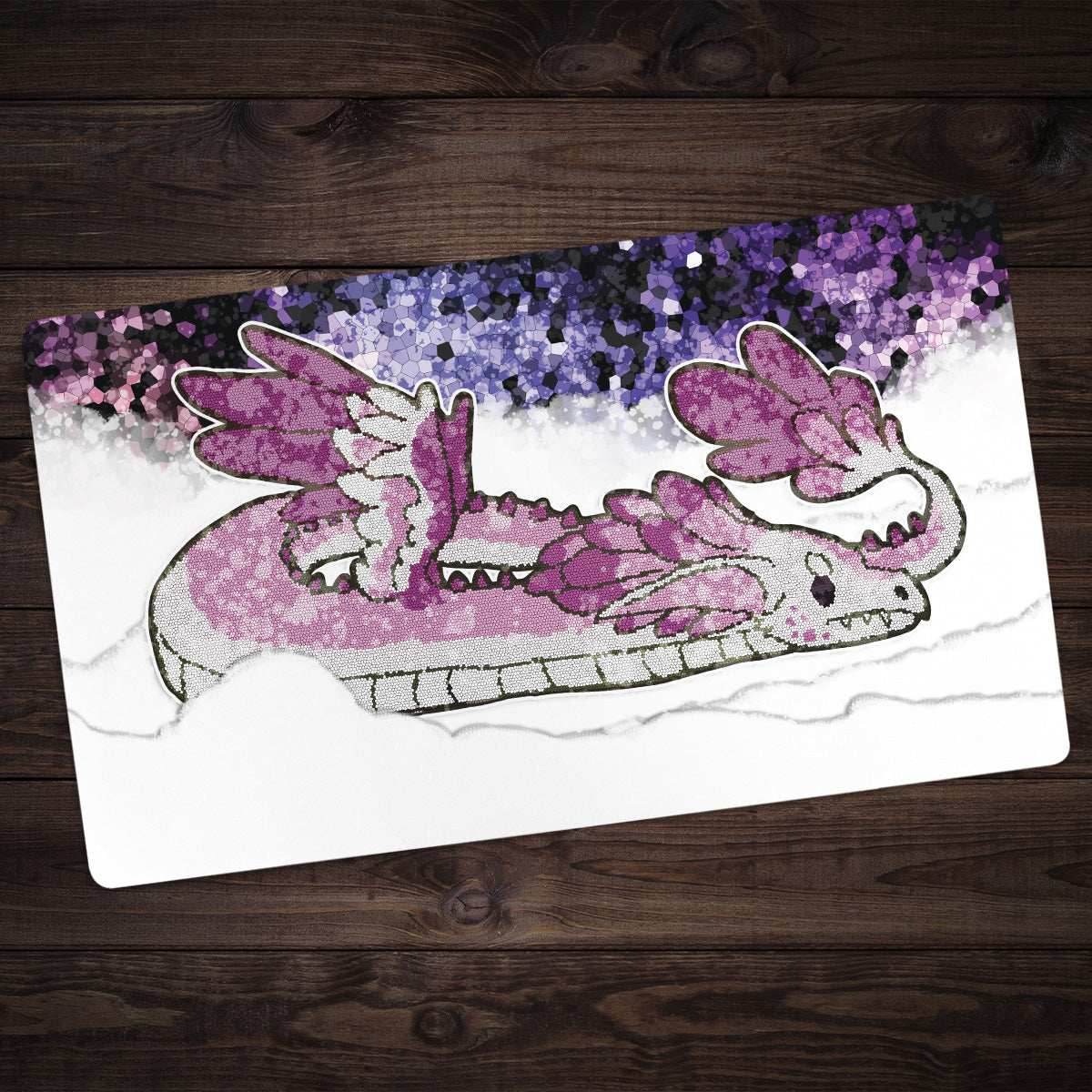 Cute Stained Glass Dragon Playmat - Standard Playmat / Plain