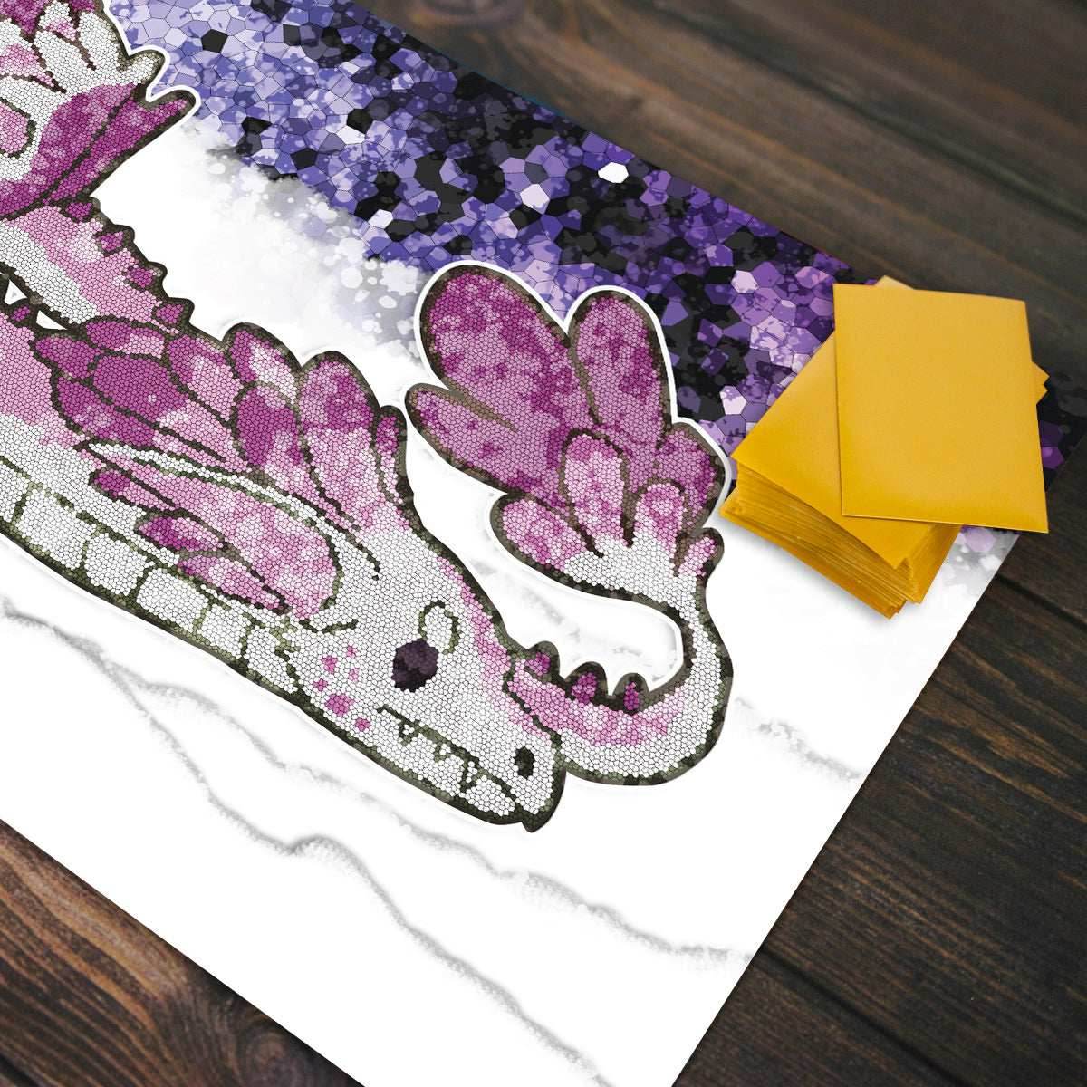 Cute Stained Glass Dragon Playmat - Standard Playmat / Plain