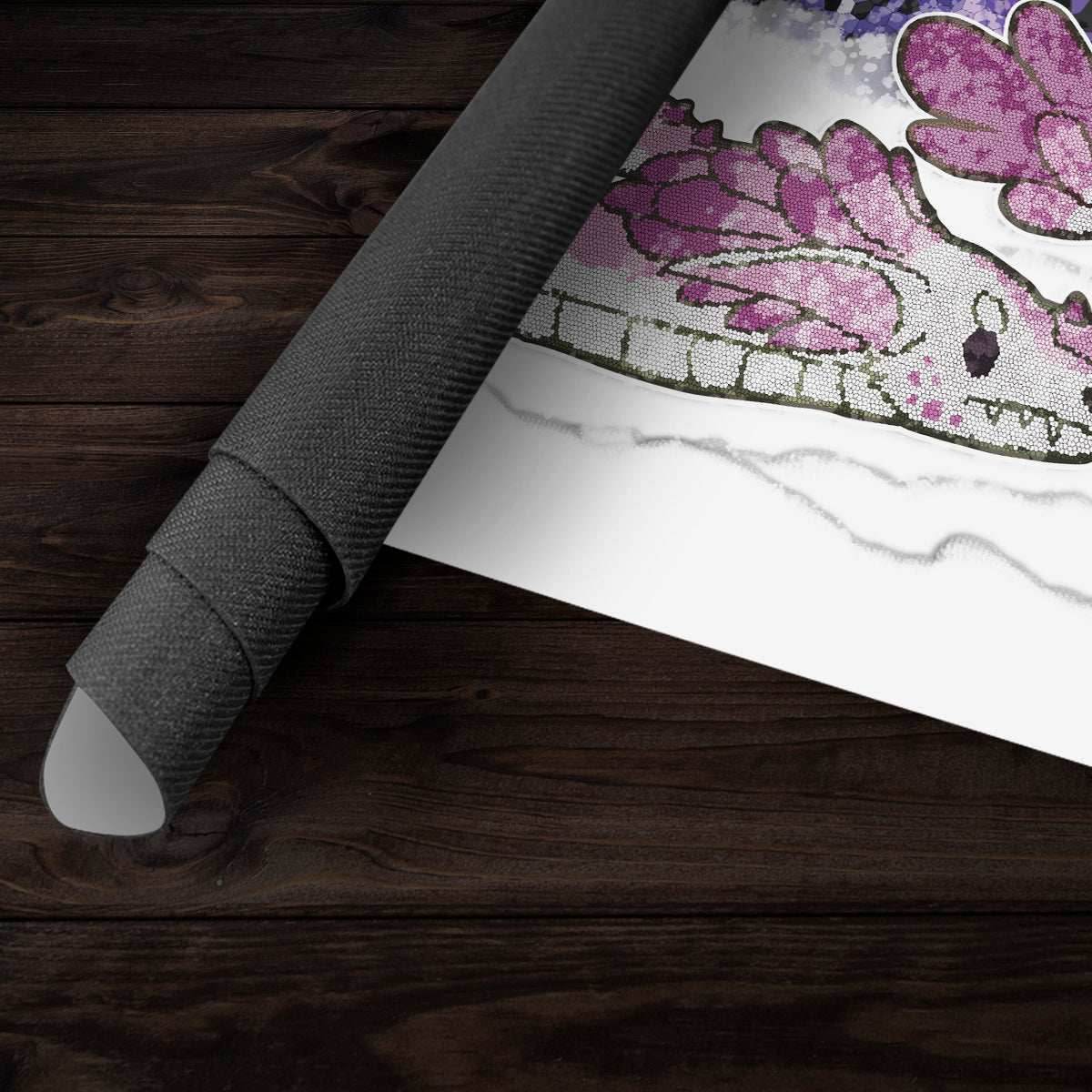 Cute Stained Glass Dragon Playmat - Standard Playmat / Plain