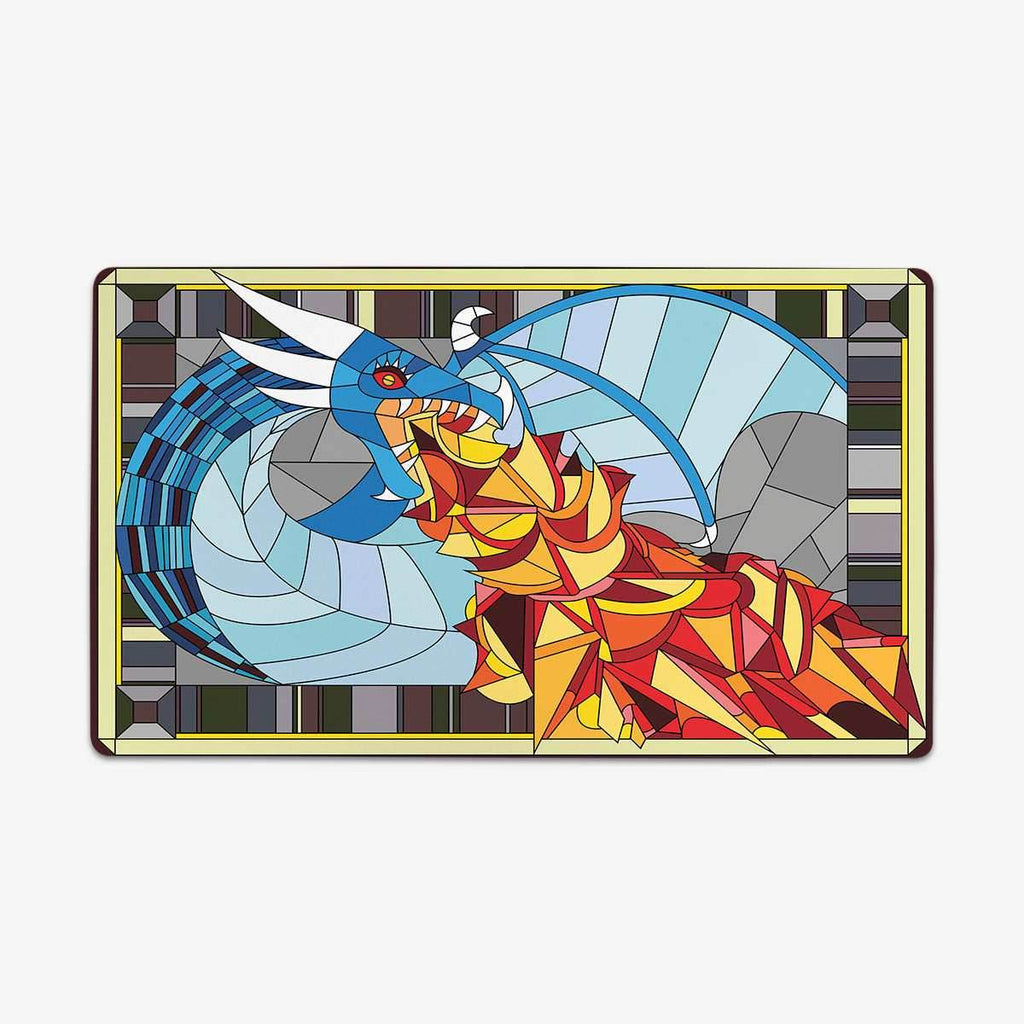 Fire Breathing Glass Dragon Playmat - Standard Playmat / Blue / Plain