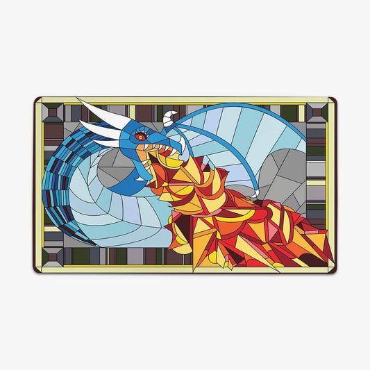 Fire Breathing Glass Dragon Playmat - Standard Playmat / Blue / Plain