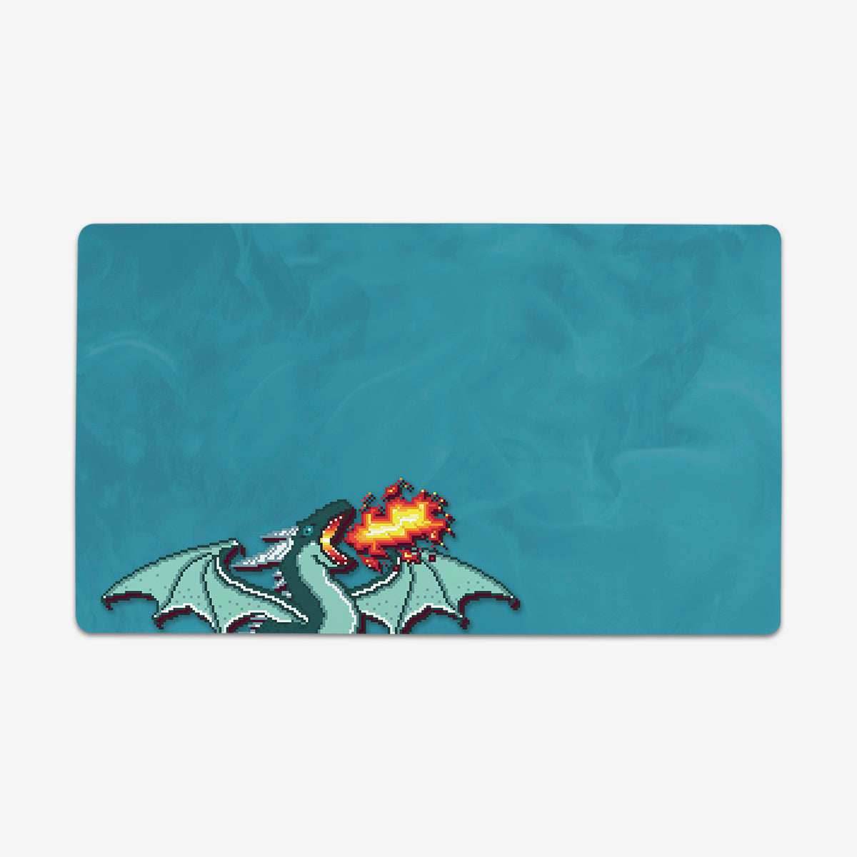 Pixel Dragon Playmat - Standard Playmat / Blue / Plain