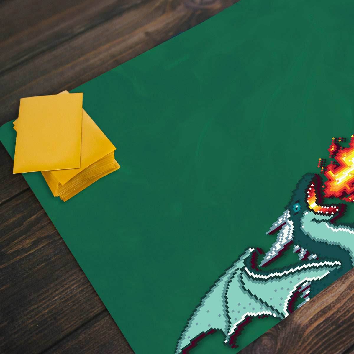 Pixel Dragon Playmat - Standard Playmat / Blue / Plain