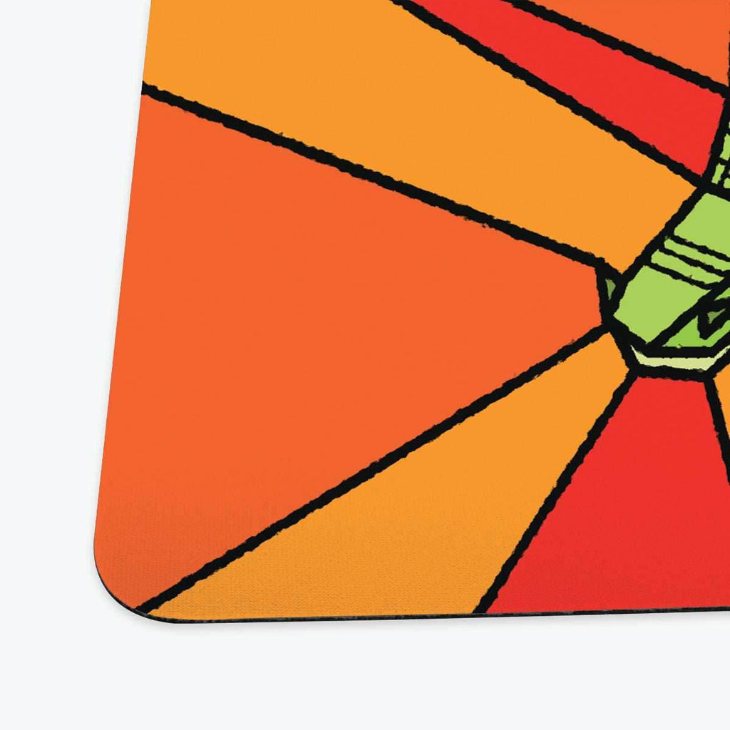 Stained Glass Flying Dragon Playmat - Standard Playmat / Blue / Plain