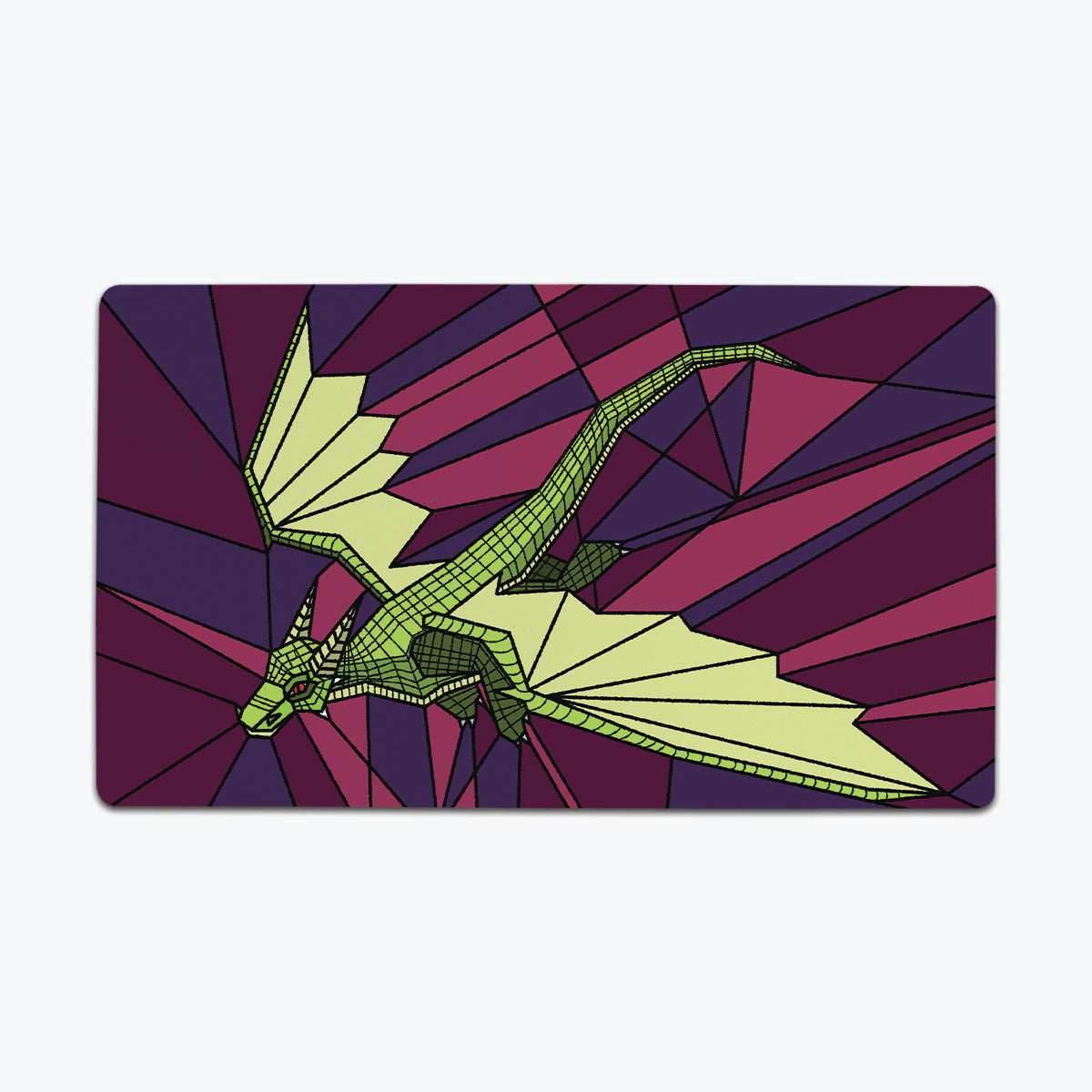 Stained Glass Flying Dragon Playmat - Standard Playmat / Purple / Plain