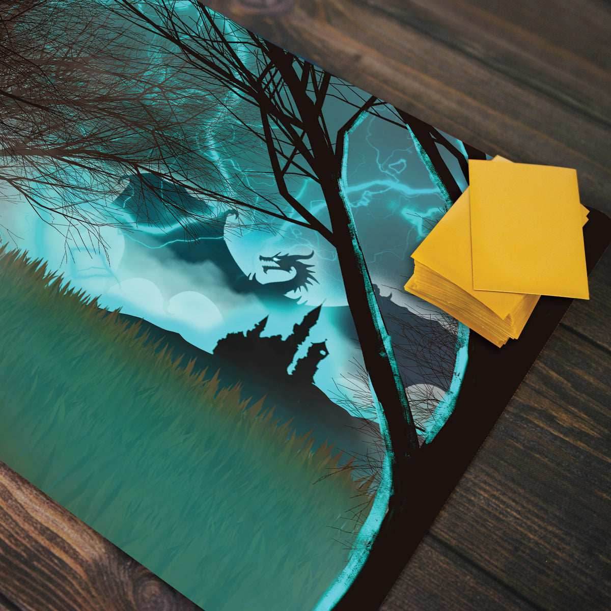 Thunder Dragon Castle Playmat - Standard Playmat / Blue / Plain