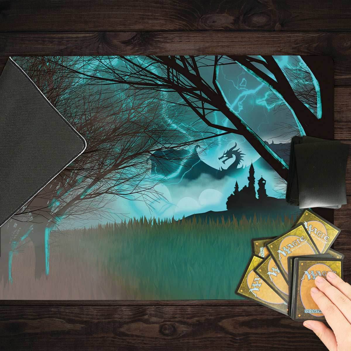 Thunder Dragon Castle Playmat - Standard Playmat / Blue / Plain