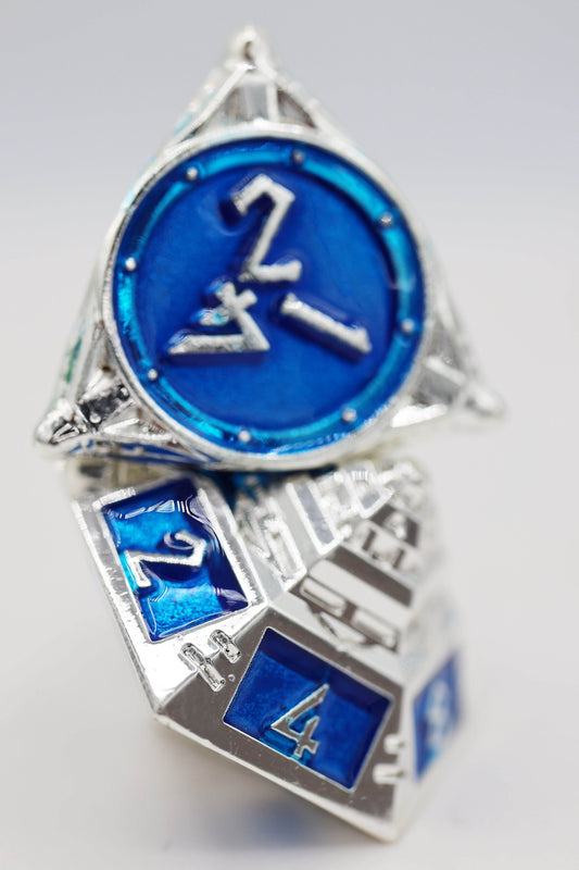 Dice 51: Interstellar Indigo - Metal RPG Dice Set - 