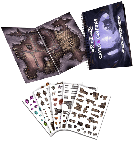 Into the Wilds Battlemap Books: Caves and Caverns - 