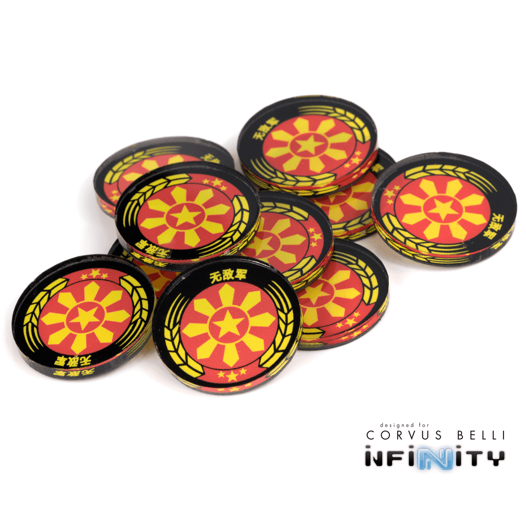 Full Color Infinity Faction Markers, 25mm (Bag of 10) - Invincible Army / 25mm