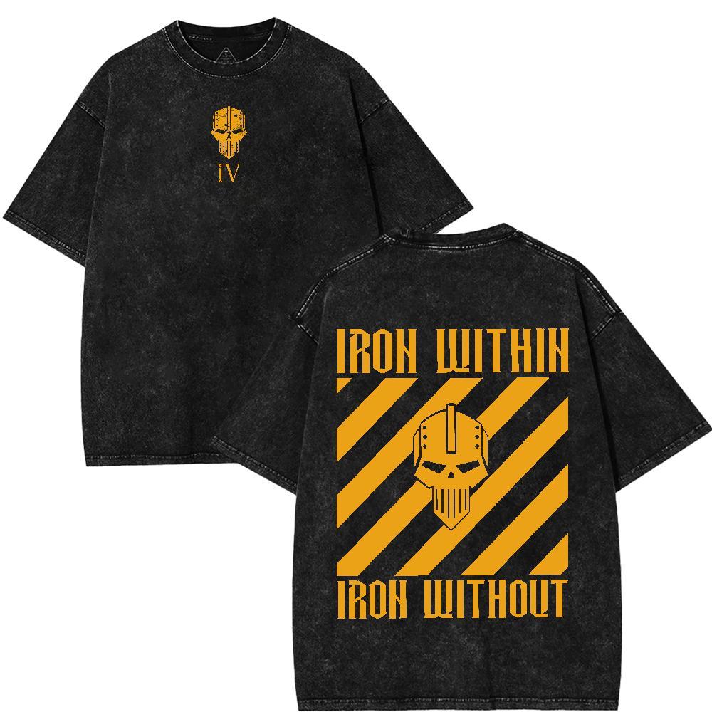 Iron Warriors 40K Vintage Washed Tee – Adeptus Astartes Heavyweight T-Shirt for Warhammer Fans