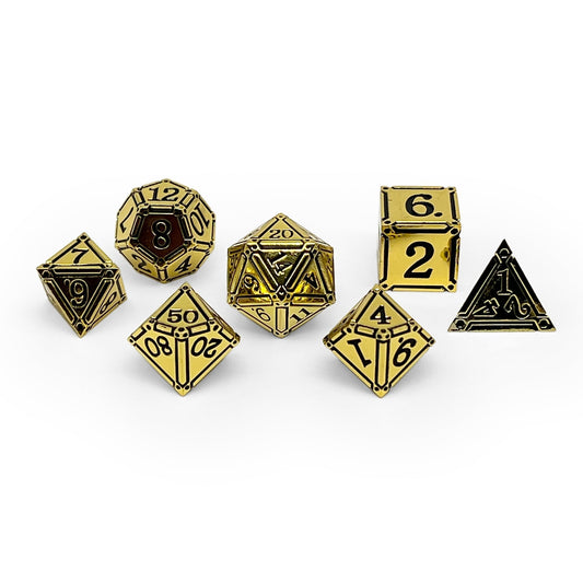 Ironworks - Ancient Treasures 7 Piece RPG set Alloy Metal Dice