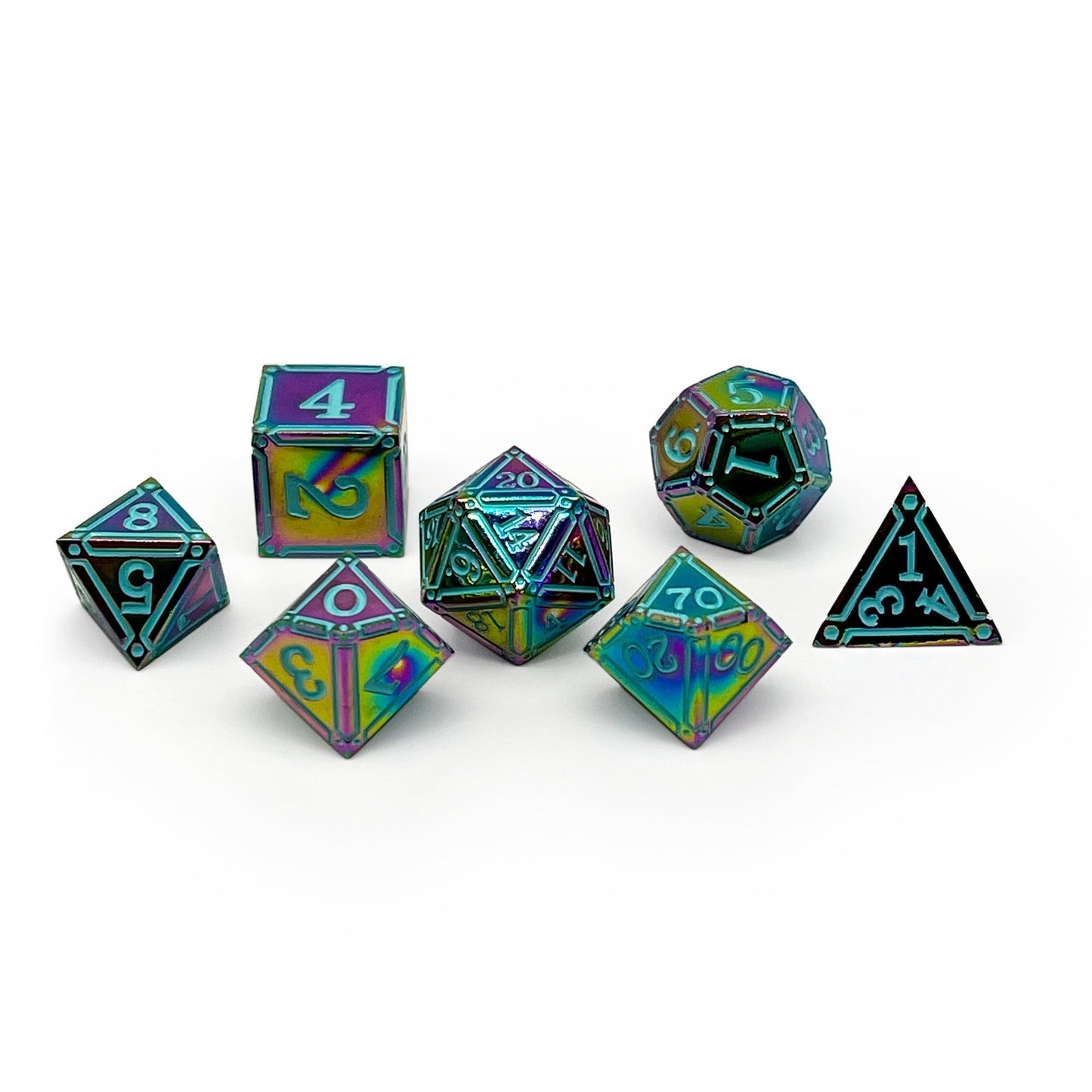 Ironworks - Skyborn 7 Piece RPG set Alloy Metal Dice