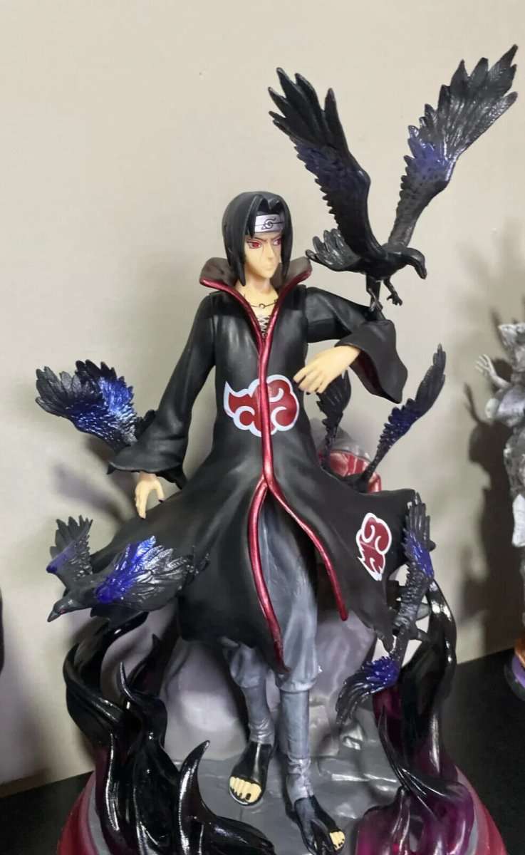 Itachi Uchiha Naruto Figure, Itachi Tsukuyomi Crows Akatsuki Black Flames Amaterasu Figurines