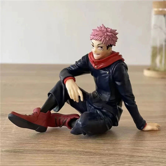 Itadori Yuji Sitting Figurines, Jujutsu Kaisen Anime Collectible Figures 3 in