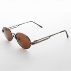 Spring Temple Oval Steampunk Vintage Sunglass - Jeter