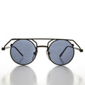 90s Round Steampunk Goth Vintage Sunglass - Joker - Black / Gray Lens