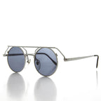 90s Round Steampunk Goth Vintage Sunglass - Joker - Black / Gray Lens