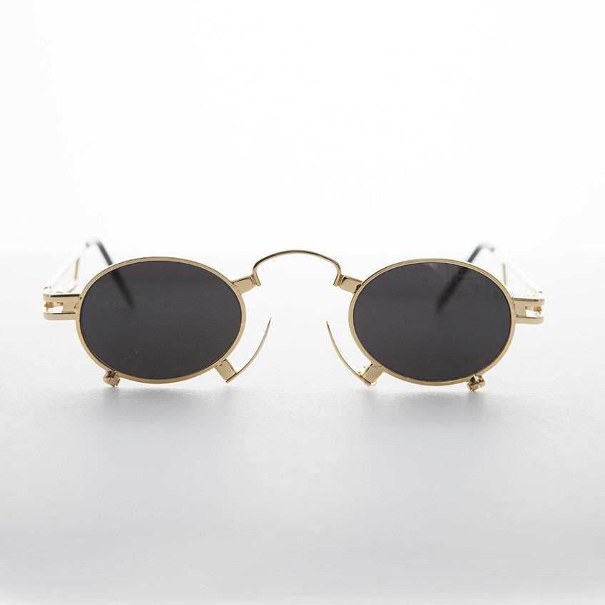 Rare Vintage Steampunk Sunglass with Metal Nose Piece - Jules - Bronze