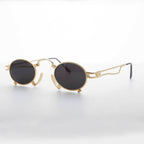 Rare Vintage Steampunk Sunglass with Metal Nose Piece - Jules - Gold