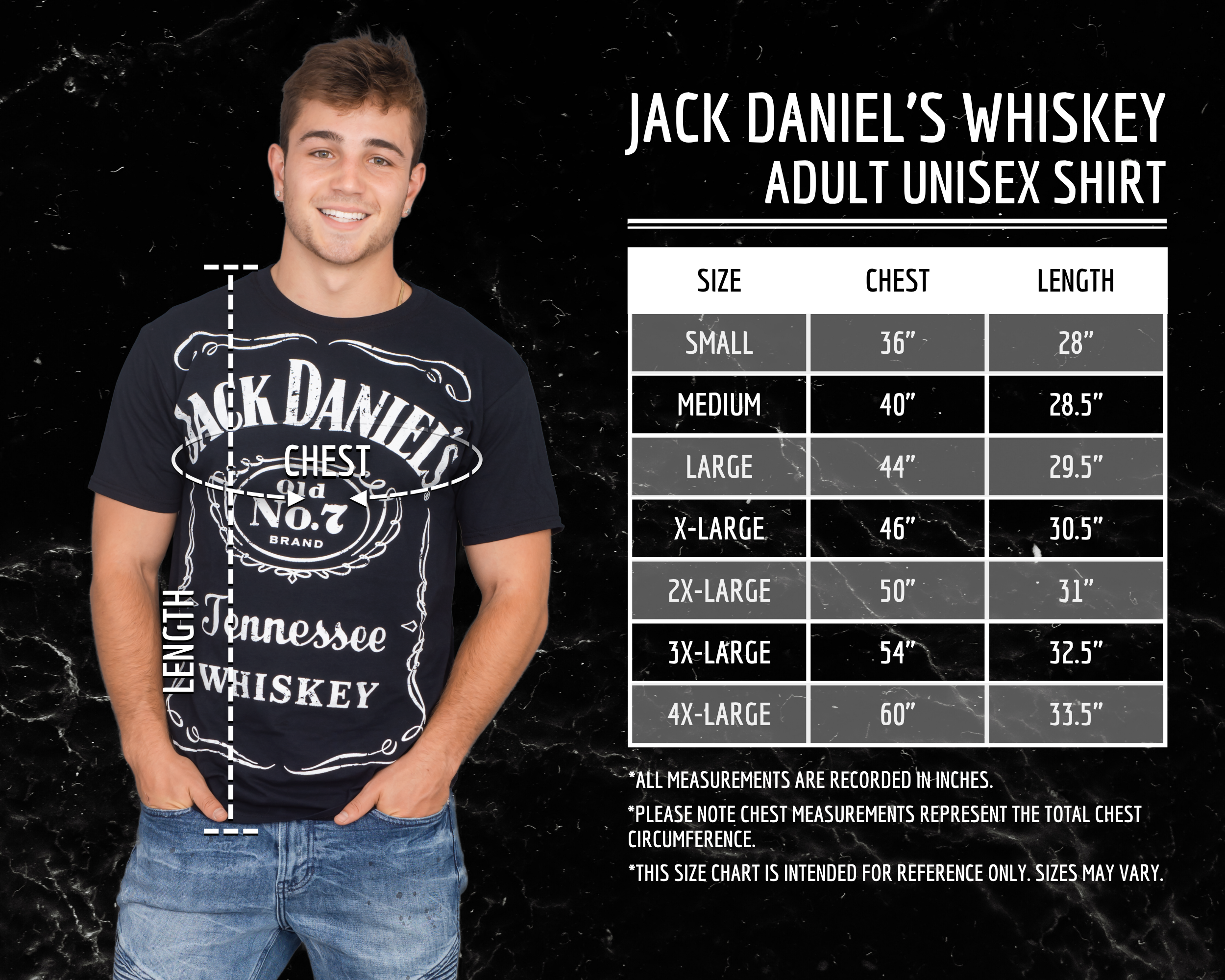 Jack Daniel's Whiskey Old No. 7 Tennessee Label  T-shirt