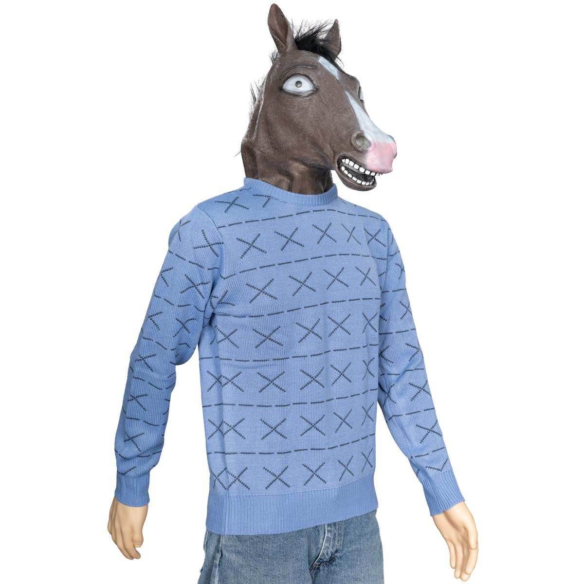 Replica Horse Man Sweater and Jack Halloween Costume Cosplay Mask - Blue / S