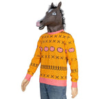 Replica Horse Man Sweater and Jack Halloween Costume Cosplay Mask - Orange / S