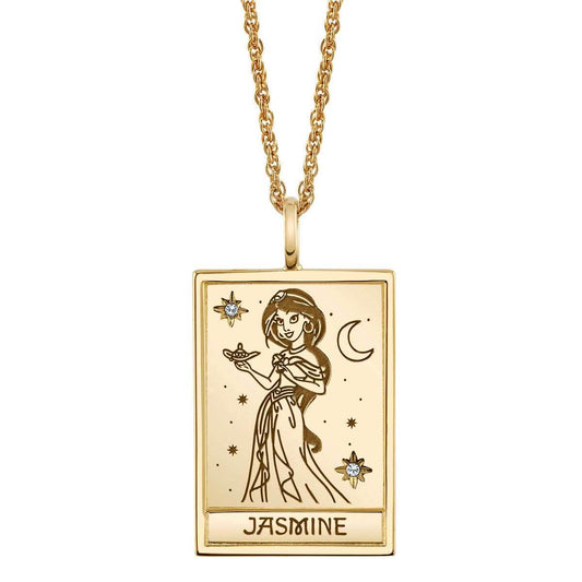 Disney X RockLove ALADDIN Jasmine Tablet Necklace - Yellow Gold Plated