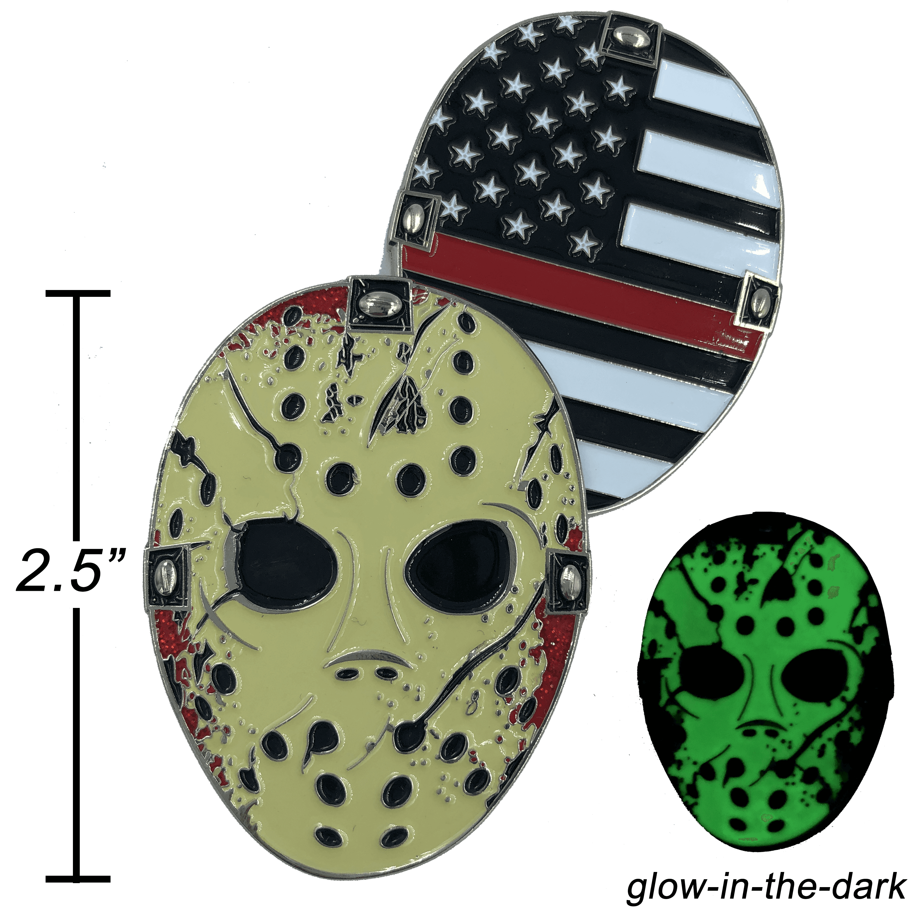 A-009 Thin Red Line Jason Voorhees Goalie Mask Friday the 13th Firefighter Fire Department Fighter - 
