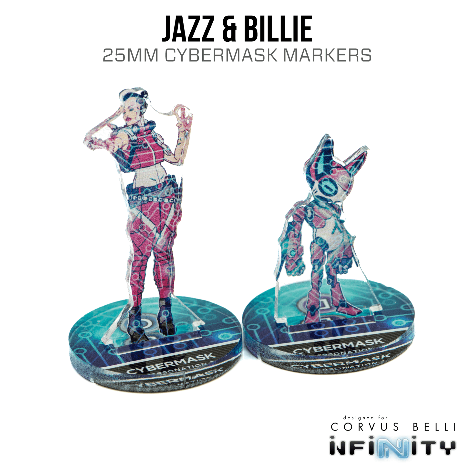 Infinity 3D Markers: Jazz & Billie (2x 25mm Cybermask) - AB