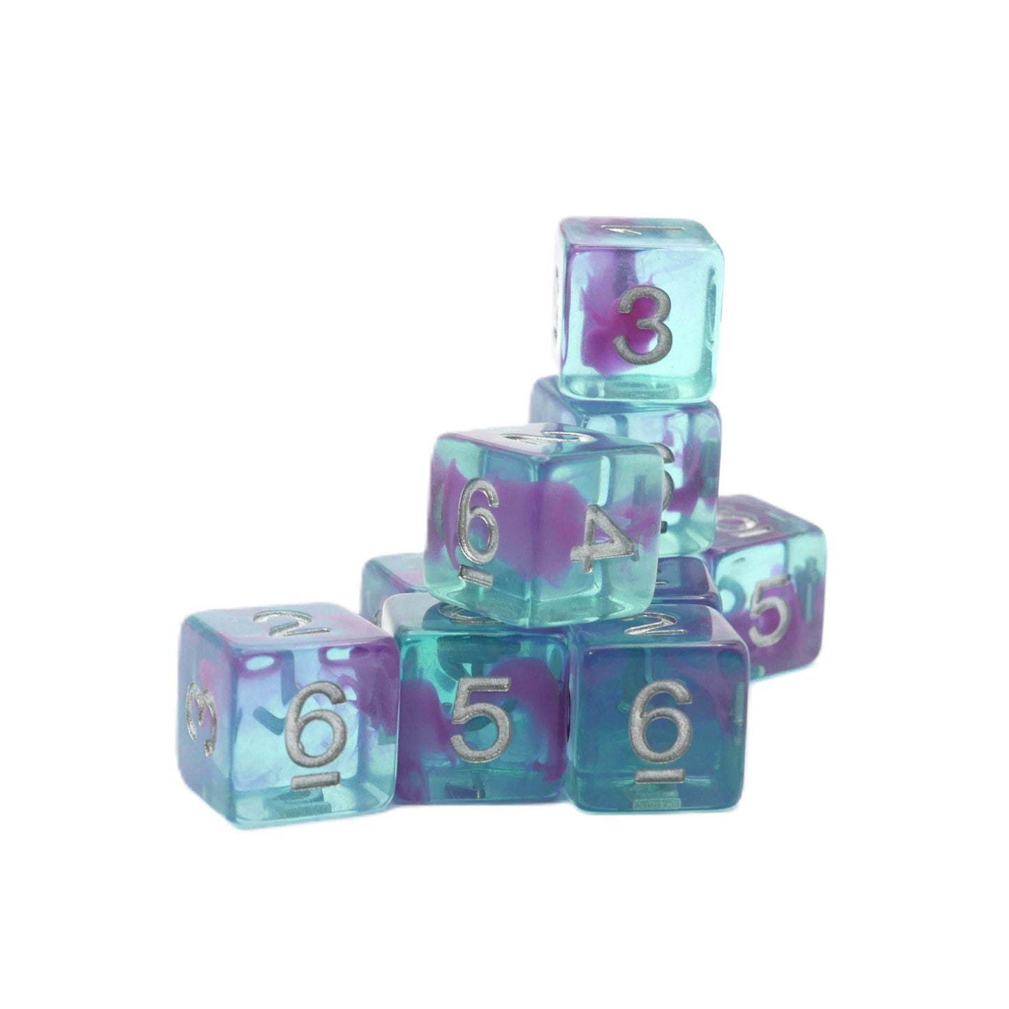 Jellyfish Essence 10d6 - DnD Dice Set | Acrylic RPG Gaming Dice - 