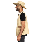 Dinosaur Park Ranger Jurassic Vest and Hat Halloween Costume Cosplay Set