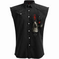 DARK DEATH - Sleeveless Stone Washed Worker Black