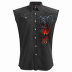 DEATH EMBERS - Sleeveless Stone Washed Worker Black