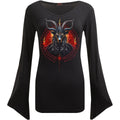 BAPHOMET - V Neck Goth Sleeve Top Black
