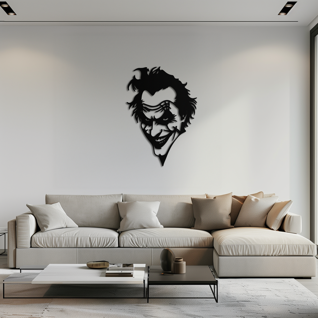 Joker Metal Wall Art - Iconic Villain Steel Silhouette for Bold Interiors - KAF469