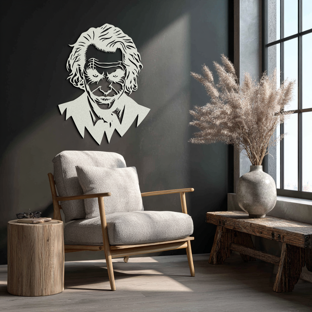 Joker Metal Wall Art - Iconic Villain Steel Silhouette for Bold Interiors- KAF474